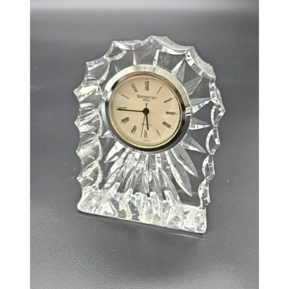 Waterford Crystal Mantle Clock With Roman Numerals Glass Vintage Style JJ3821 - Picture 1 of 16